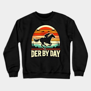 Cute Horse 150th Derby Day 2024 Horse racing Fascinator Crewneck Sweatshirt